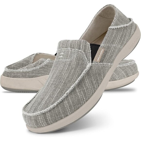 〽️Closed Toe Loafers Sneakers Men\'s Gray Canvas Slip On Orthopedic Lightweight main image 6